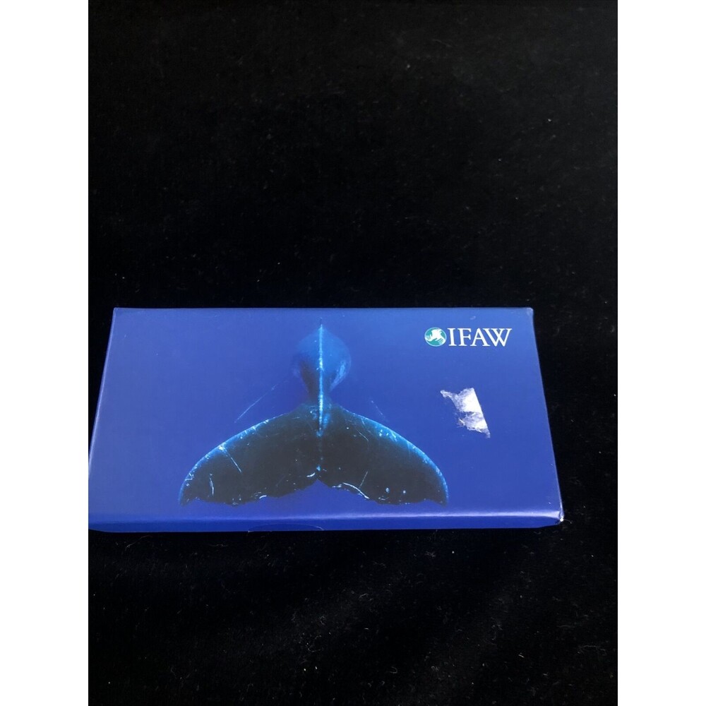Silver tone IFAW Whale Tail Keychain In Box 2 Key Rings, Tail, Rope With Box - Picture 4 of 4